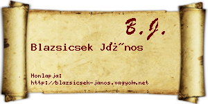 Blazsicsek János névjegykártya