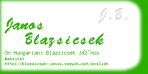 janos blazsicsek business card